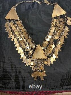 Ancien Collier Argent Or Tunisien Ethnic Tunisian Silver Gold Plated Necklace