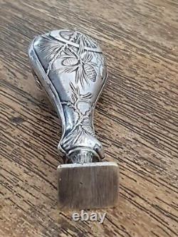 Ancient Art Nouveau Silver Plated Seal Stamp