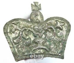 Ancient Rare Authentic Medieval Silver Plating Crown Stamping Decoration Jewelry
