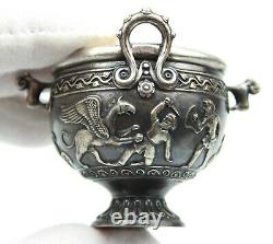 Ancient Rare Victorian Era Salt Shaker Savage Style Silver Plated Gilding