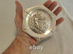 André Lavrillier Art Nouveau Silver Plated Ring Dish'Aphrodite
