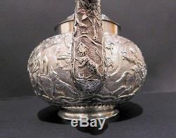 Anglo Indian Solid Silver Tea Set. Lucknow, 1890s. 634 Grams