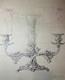 Antique 1800's Reed & Barton original silver candelabra blueprint ink sketch