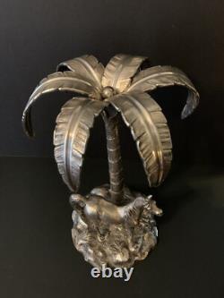 Antique 1870s Victorian Centrepiece Britannia Silver Arab Horse & Palm Tree L&W