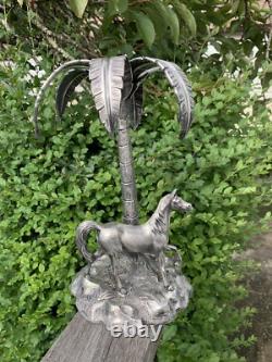 Antique 1870s Victorian Centrepiece Britannia Silver Arab Horse & Palm Tree L&W