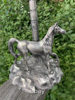 Antique 1870s Victorian Centrepiece Britannia Silver Arab Horse & Palm Tree L&W