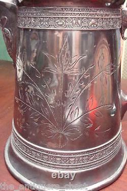 Antique 1880's J. A. Babcock & Co Silver Plated coffee pot Acorn Lid 12 ORIGINAL