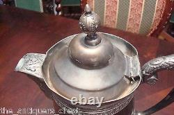 Antique 1880's J. A. Babcock & Co Silver Plated coffee pot Acorn Lid 12 ORIGINAL