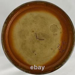 Antique 1881 Doulton Lambeth Jug Potter Signed Louisa Ayling Silver Plated Rim