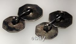 Antique 18th century Dutch Silver Ruitertjes Horseman Button Convert Cufflinks