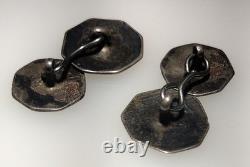 Antique 18th century Dutch Silver Ruitertjes Horseman Button Convert Cufflinks