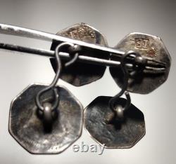 Antique 18th century Dutch Silver Ruitertjes Horseman Button Convert Cufflinks