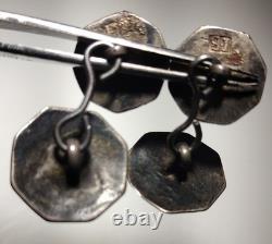 Antique 18th century Dutch Silver Ruitertjes Horseman Button Convert Cufflinks