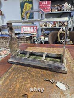 Antique 1900c Original Edwardian Silver Plated Lockable Tantalus &key34x30x14cm