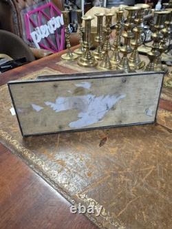 Antique 1900c Original Edwardian Silver Plated Lockable Tantalus &key34x30x14cm