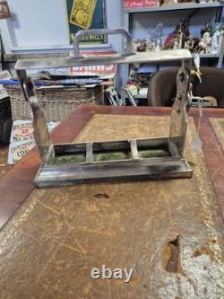 Antique 1900c Original Edwardian Silver Plated Lockable Tantalus &key34x30x14cm