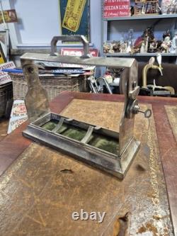 Antique 1900c Original Edwardian Silver Plated Lockable Tantalus &key34x30x14cm