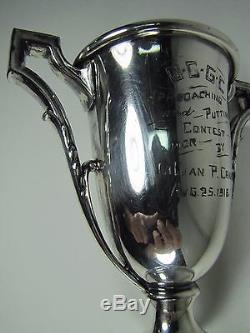 Antique 1916 OC GC Golf Country Club Silver Plate Trophy Award Cup Lillian Crans