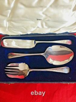 Antique 1933 Walker & Hall SP Three-Piece Dessert Serving Set/Original Box