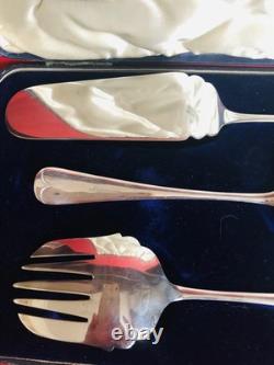 Antique 1933 Walker & Hall SP Three-Piece Dessert Serving Set/Original Box