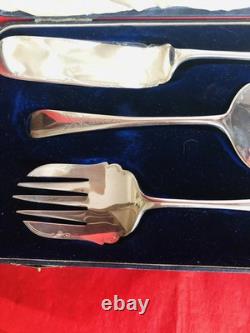 Antique 1933 Walker & Hall SP Three-Piece Dessert Serving Set/Original Box
