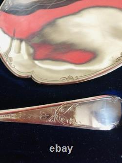Antique 1933 Walker & Hall SP Three-Piece Dessert Serving Set/Original Box