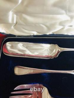 Antique 1933 Walker & Hall SP Three-Piece Dessert Serving Set/Original Box