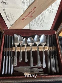Antique (1935) WM. ROGER &SON IS, Original Silver Plated 57 pieces used orig box