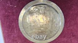 Antique 19thC Cairoware Mamluk Revival Charger 12 Silver & Copper Inlay