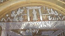 Antique 19thC Cairoware Mamluk Revival Charger 12 Silver & Copper Inlay