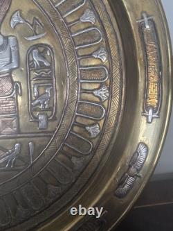 Antique 19thC Cairoware Mamluk Revival Charger 12 Silver & Copper Inlay Script Antique 19thC Cairoware Mamluk Revival Charger 12 Silver & Copper Inlay Script