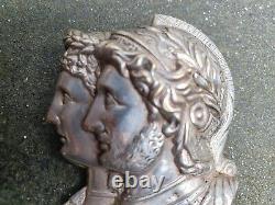 Antique 19th C Victorian Silver Plated Athena & Ares Gods Of War Pin Brooch