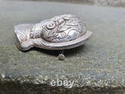 Antique 19th C Victorian Silver Plated Athena & Ares Gods Of War Pin Brooch