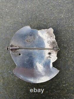 Antique 19th C Victorian Silver Plated Athena & Ares Gods Of War Pin Brooch
