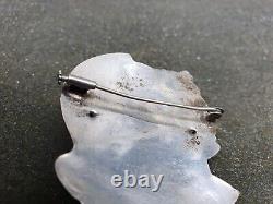 Antique 19th C Victorian Silver Plated Athena & Ares Gods Of War Pin Brooch