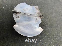 Antique 19th C Victorian Silver Plated Athena & Ares Gods Of War Pin Brooch