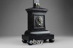 Antique 19th Carved Wood Silver Plate Crucifix Corpus Christi Memento Mori Skull