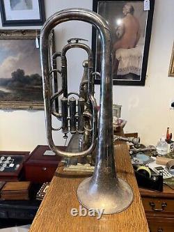 Antique 19th Century Silver Plate Tuba Non Working