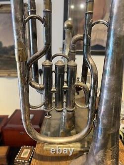 Antique 19th Century Silver Plate Tuba Non Working