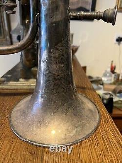 Antique 19th Century Silver Plate Tuba Non Working