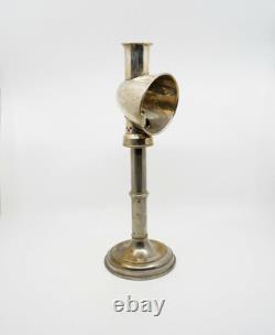 Antique 19th Century Student Silver Plate Desk Lamp Candlestick Home Decor