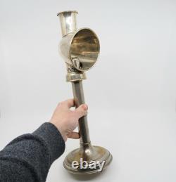Antique 19th Century Student Silver Plate Desk Lamp Candlestick Home Decor