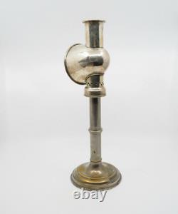 Antique 19th Century Student Silver Plate Desk Lamp Candlestick Home Decor