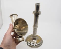 Antique 19th Century Student Silver Plate Desk Lamp Candlestick Home Decor