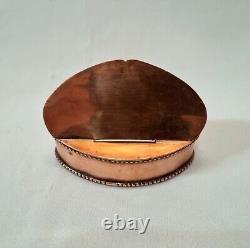 Antique 19th Century copper snuff box, with remnants of silver plate internally