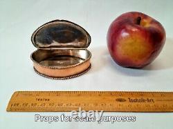 Antique 19th Century copper snuff box, with remnants of silver plate internally