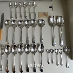 Antique A1 Silver Plated Cutlery Canteen 50-Piece Set 6-Place Setting LOCK & KEY