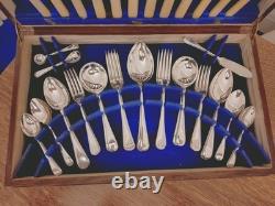 Antique ART DECO 50 Piece Silver Plate Faux Bone CUTLERY SET Viners Sheffield