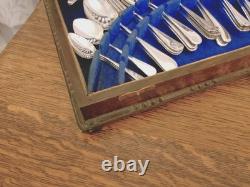 Antique ART DECO 50 Piece Silver Plate Faux Bone CUTLERY SET Viners Sheffield