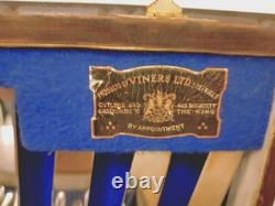 Antique ART DECO 50 Piece Silver Plate Faux Bone CUTLERY SET Viners Sheffield